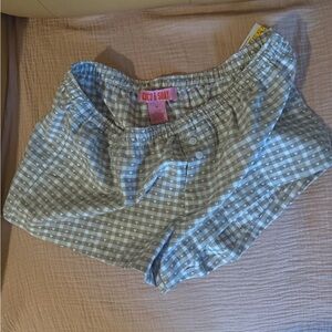 Brown Gingham Pajama Shorts